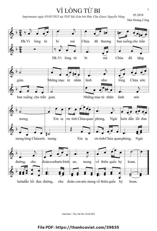 Vì lòng từ bi - Mai Hoàng Công - trang 1