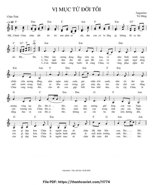 Vị Mục tử đời tôi - Augustino Trí Dũng - trang 1