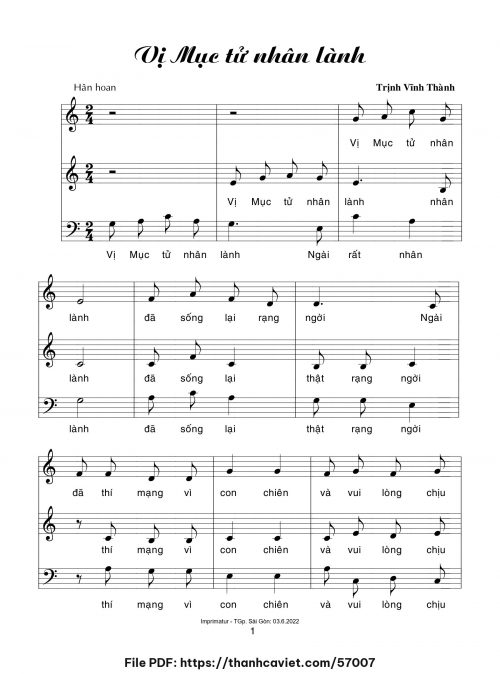 Vị Mục tử nhân lành - Trịnh Vĩnh Thành - trang 1