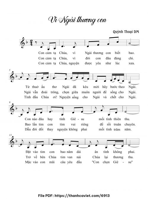 Vì Ngài thương con - Sr. Quỳnh Thoại - trang 1