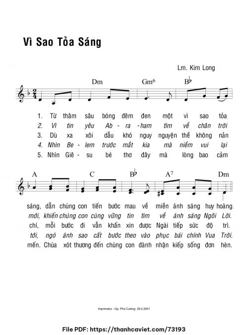 Vì sao tỏa sáng - Lm. Kim Long - trang 1