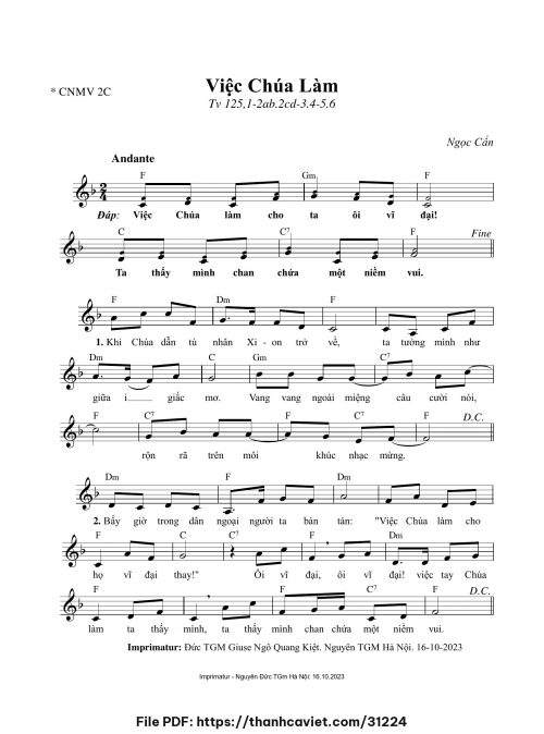 Việc Chúa làm - Ngọc Cẩn - trang 1
