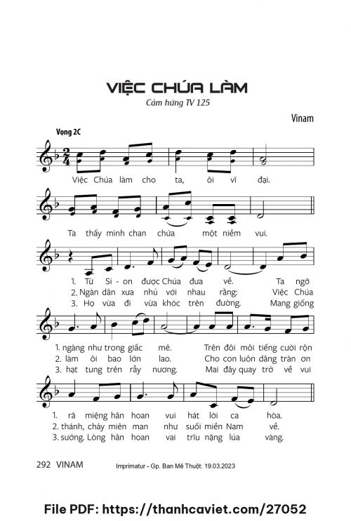 Việc Chúa làm - Vinam - trang 1