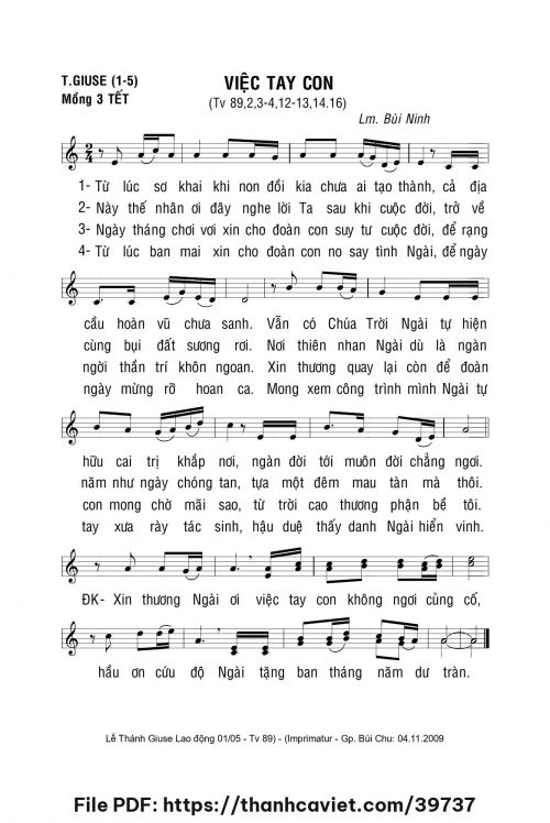 Việc tay con - Lm. Bùi Ninh - trang 1