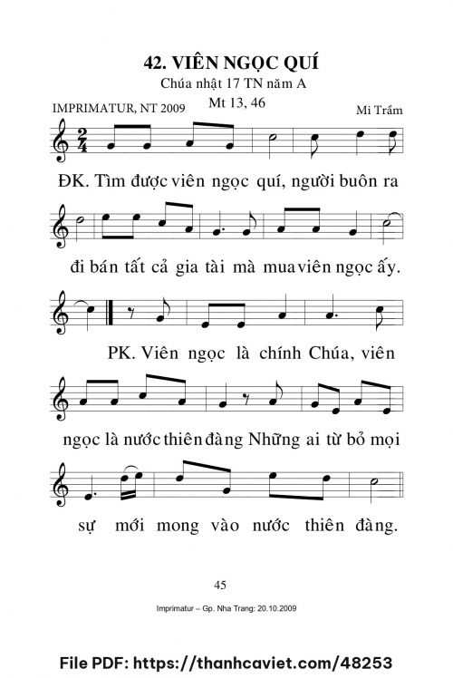 Viên ngọc quý [CN17 TNA] – - Lm. Mi Trầm - trang 1