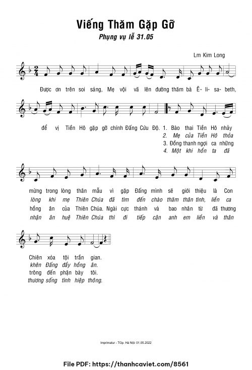 Viếng thăm gặp gỡ - Lm. Kim Long - trang 1