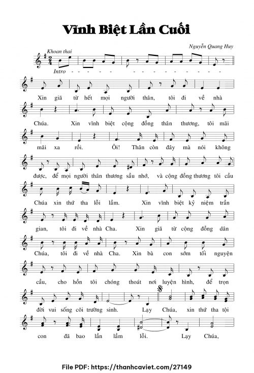 Vĩnh biệt lần cuối - Nguyễn Quang Huy - trang 1