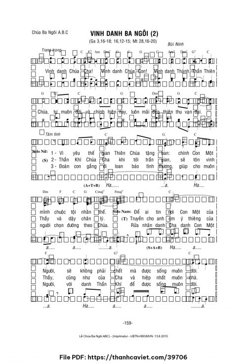 Vinh danh Ba Ngôi 2 - Lm. Bùi Ninh - trang 1