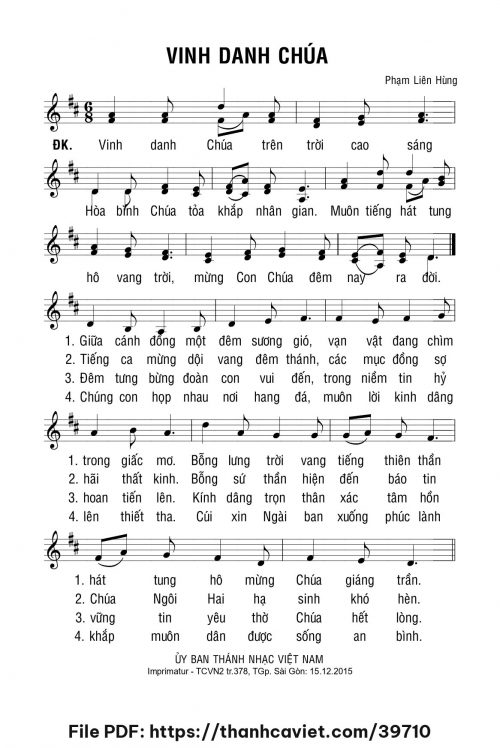 Vinh danh Chúa - Lm. Phạm Liên Hùng - trang 1