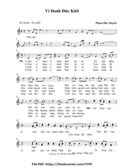Vinh danh Đức Kitô - Phạm Đức Huyến - trang 1