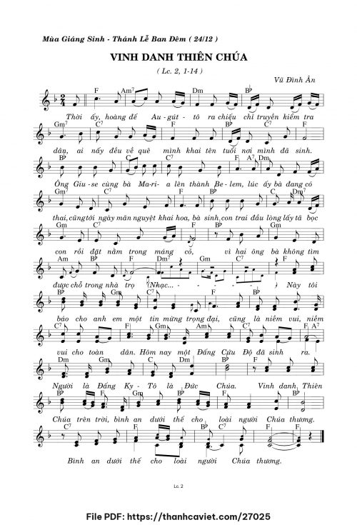Vinh Danh Thiên Chúa - Vũ Đình Ân - trang 1