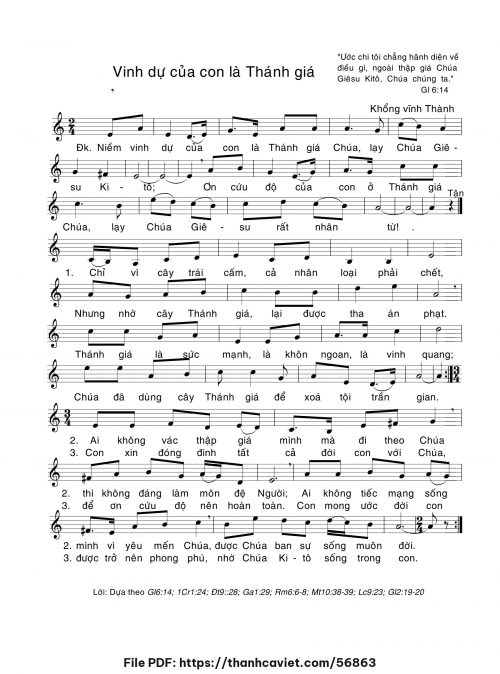 Vinh dự của con là Thánh Giá - Khổng Vĩnh Thành - trang 1