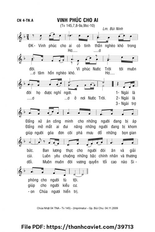 Vinh phúc cho ai - Lm. Bùi Ninh - trang 1
