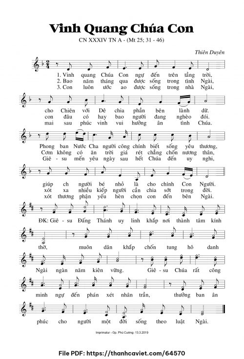 Vinh quang Chúa Con - Thiên Duyên - trang 1