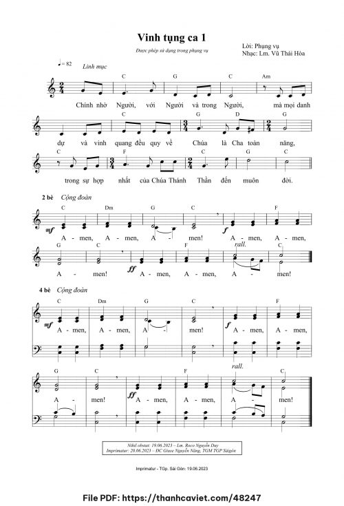 Vinh tụng ca 1 - Lm. Vũ Thái Hòa - trang 1