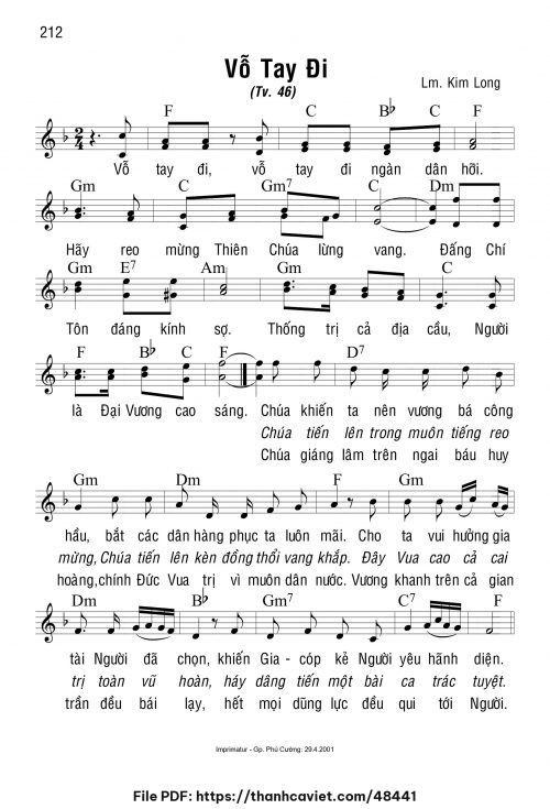 Vỗ tay đi! - Lm. Kim Long - trang 1