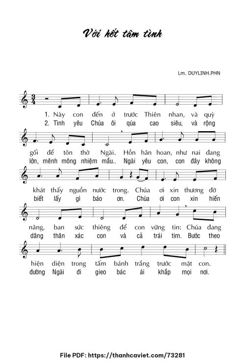Với hết tâm tình - Lm. DUYLINH.PHN - trang 1