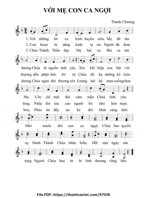 Với Mẹ con ca ngợi - Thanh Chương - trang 1