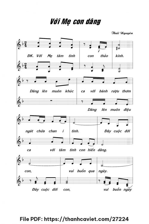 Với Mẹ con dâng - Lm. Thái Nguyên - trang 1