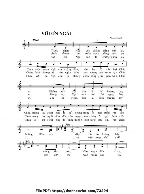 Với ơn Ngài - Thanh Thanh - trang 1