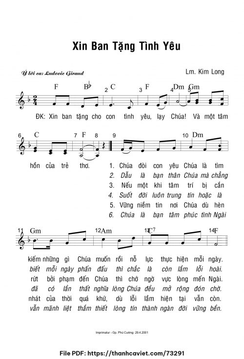 Với trái tim mở rộng - Lm. Kim Long - trang 1