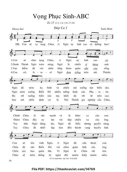 Vọng Phục Sinh ABC [Sau Bài đọc 3] - Xuân Minh - trang 1