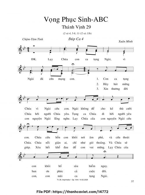 Vọng Phục Sinh ABC [Sau Bài đọc 4] - Xuân Minh - trang 1