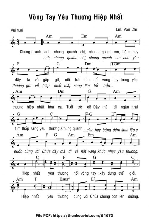 Vòng tay yêu thương hiệp nhất - Lm. Văn Chi - trang 1