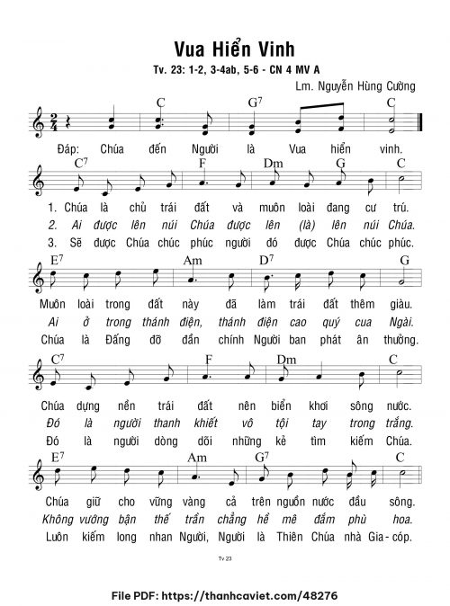 Vua hiển vinh - Lm. Nguyễn Hùng Cường - trang 1