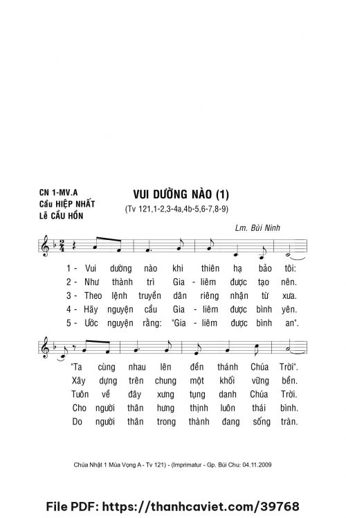 Vui dường nào 1 - Lm. Bùi Ninh - trang 1