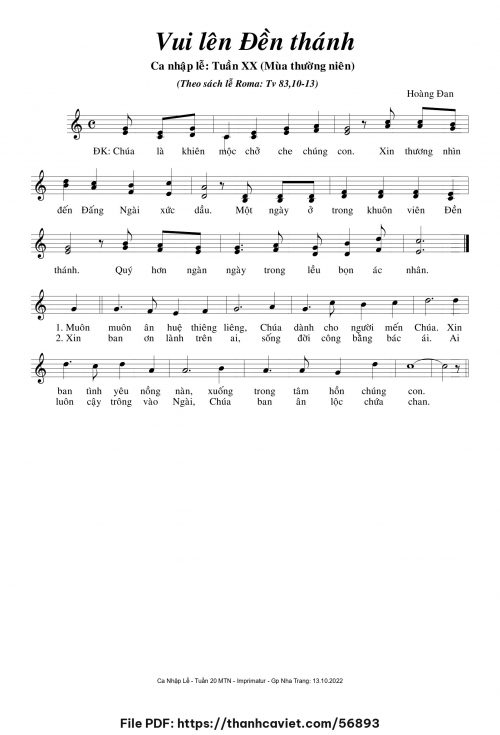 Vui lên Đền Thánh - Hoàng Đan - trang 1
