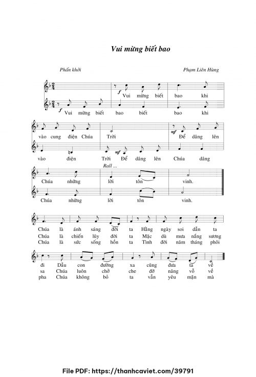 Vui mừng biết bao - Lm. Phạm Liên Hùng - trang 1
