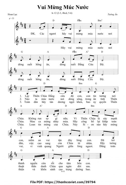 Vui mừng múc nước - Tường Ân - trang 1