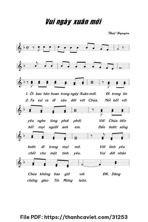 Vui ngày xuân mới - Lm. Thái Nguyên - trang 1