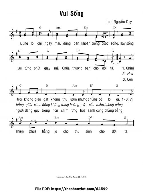 Vui sống - Lm. Nguyễn Duy - trang 1