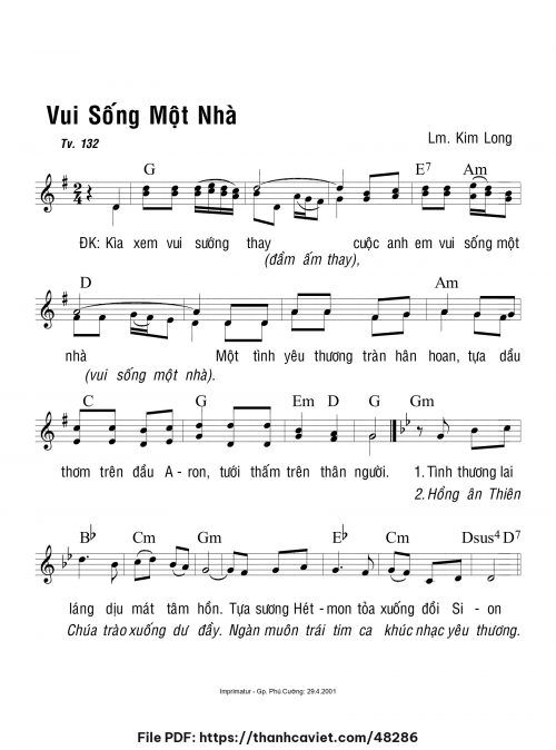 Vui sống một nhà - Lm. Kim Long - trang 1