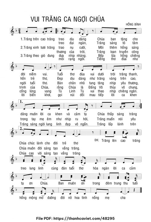 Vui trăng ca ngợi Chúa - Hồng Bính - trang 1