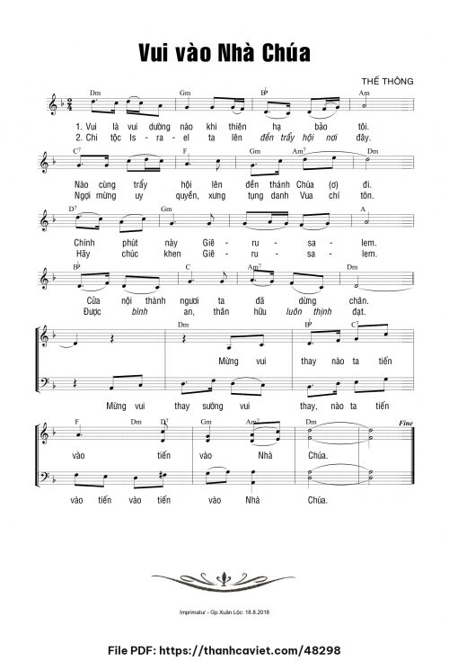 Vui vào nhà Chúa - Thế Thông - trang 1