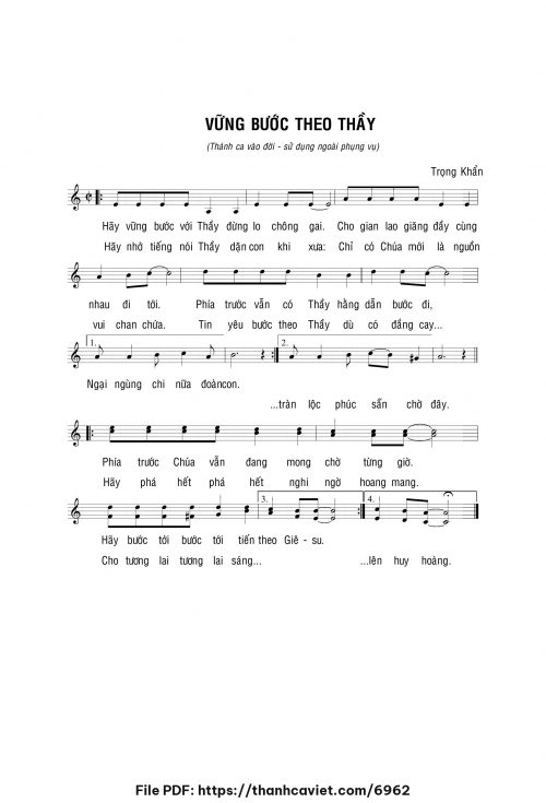 Vững bước theo Thầy - Lm. Trọng Khẩn - trang 1