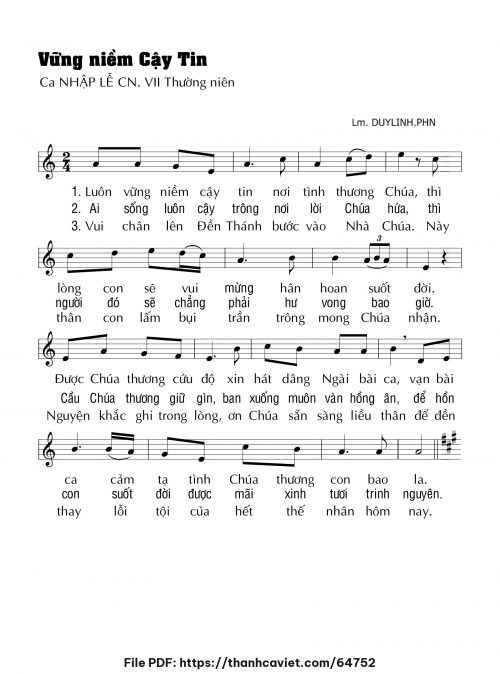 Vững niềm cậy tin - Lm. DUYLINH.PHN - trang 1