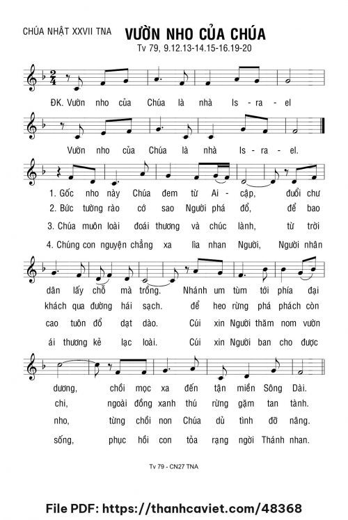 Vườn nho của Chúa - Lm. Bạch Vân - trang 1