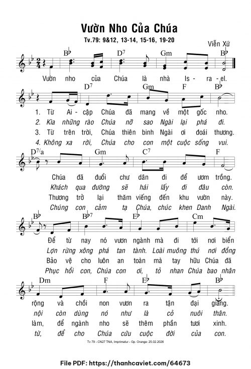 Vườn nho của Chúa - Viễn Xứ - trang 1