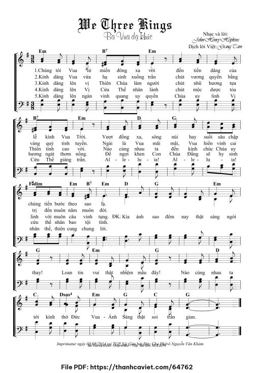 We Three Kings - Lm. Giang Tâm (Nhạc Ngoại, lời Việt) - trang 1
