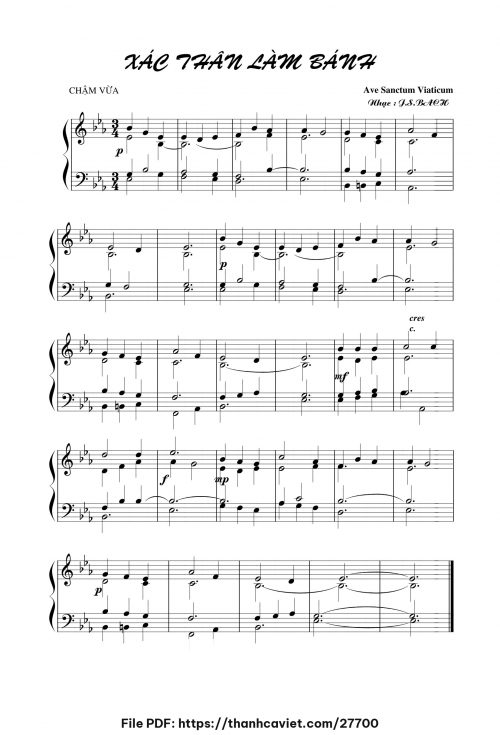 Xác thân làm bánh - J. Bach - trang 1
