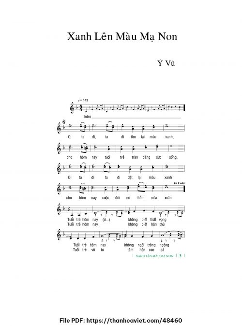 Xanh lên màu mạ non - Ý Vũ - trang 1