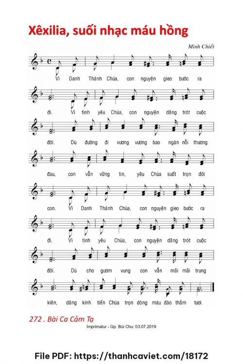 Xêxilia suối nhạc máu hồng - Lm. Minh Chiết - trang 1