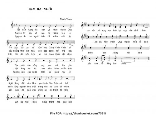 Xin Ba Ngôi - Thanh Thanh - trang 1