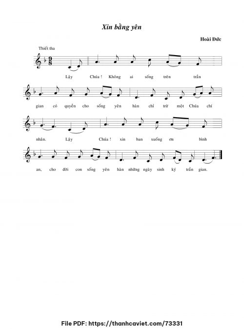 Xin bằng yên - Lm. Hoài Đức - trang 1