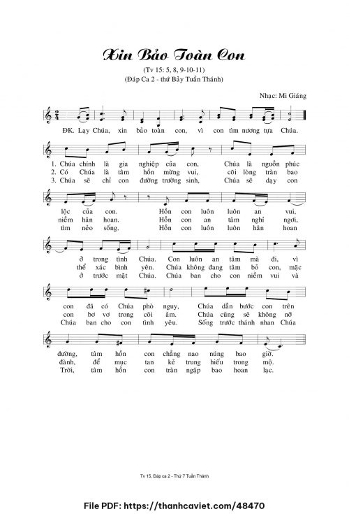 Xin bảo toàn con - Mi Giáng - trang 1