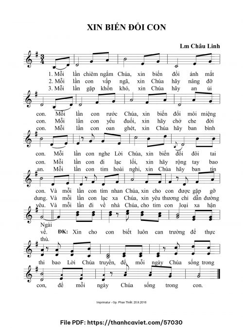 Xin biến đổi con - Lm. Châu Linh - trang 1